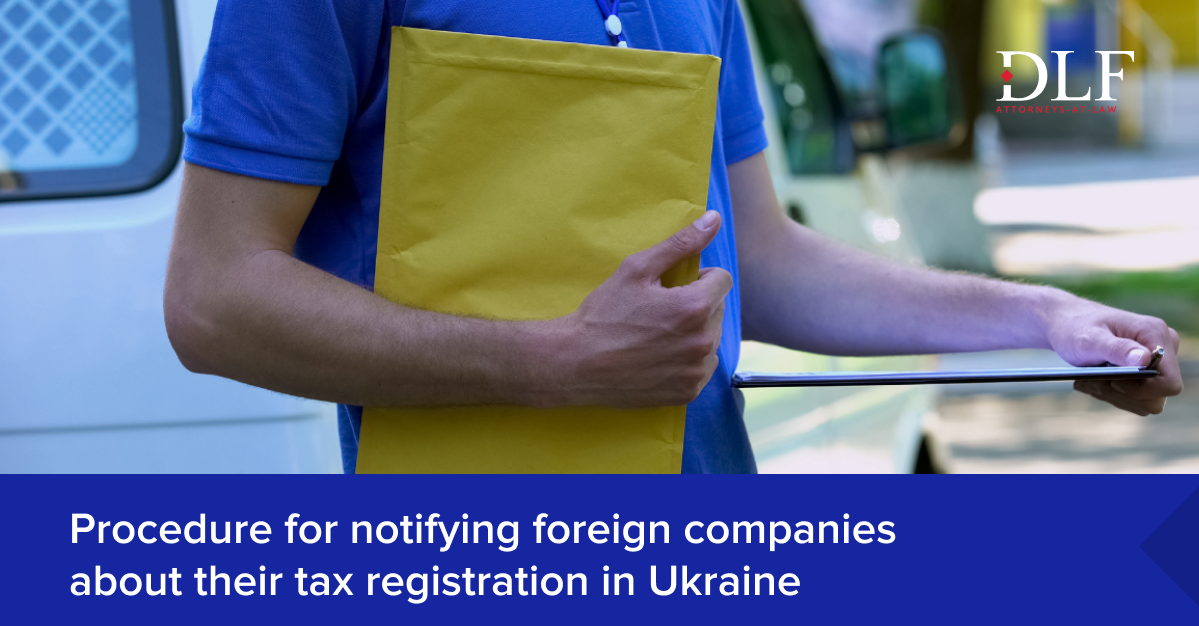 Procedure for notifying foreign companies about their tax registration